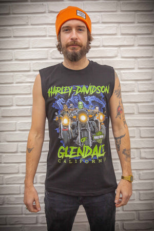 Harley-Davidson® of Glendale Shirt Sleeveless Hollywood Fright Nights Black