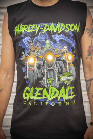 Harley-Davidson® of Glendale Shirt Sleeveless Hollywood Fright Nights Black