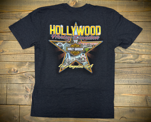 Vintage Bar and Shield Hollywood Star T-Shirt