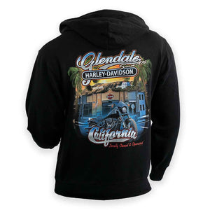 Harley-Davidson® of Glendale Hoodie Zip-Up Hollywood Palms Black
