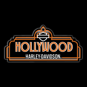 Harley-Davidson of Hollywood Art Deco Logo with the White outline Bar & Shield