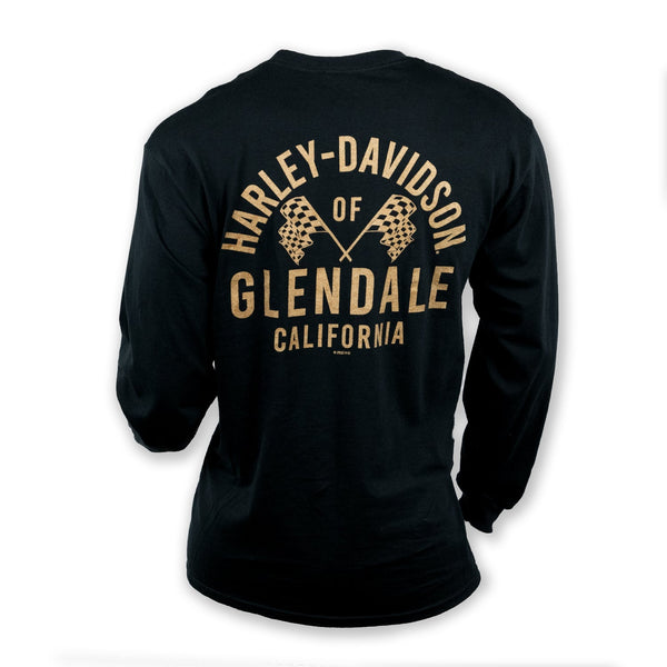 Harley-Davidson® of Glendale Shirt Long Sleeve Gold Racer Black