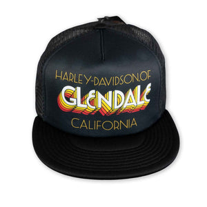 Glendale Harley-Davidson® Black Vintage Embers Trucker Hat Front
