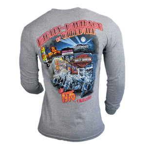 Glendale Harley-Davidson® Gray Hollywood Nights Long Sleeve T-Shirt Back
