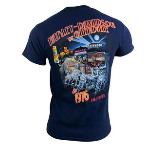 Glendale Harley-Davidson® Navy Hollywood Nights T-Shirt Back