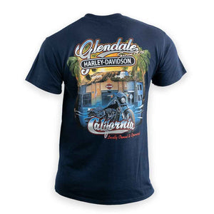 Glendale Harley-Davidson® Navy Palms T-Shirt Back