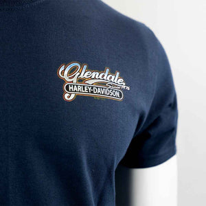 Glendale Harley-Davidson® Navy Palms T-Shirt Front Design