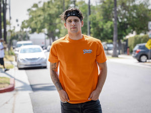 Glendale Harley-Davidson® Orange Palms T-Shirt Front Lifestyle