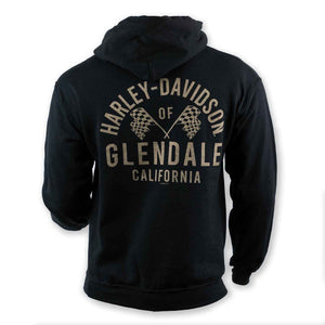 Harley-Davidson® of Glendale Hoodie Pull-Over Gold Racer II Black