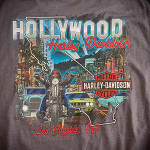 Hollywood Harley-Davidso® Gray Hollywood BLVD Sleeveless T-Shirt Back Design