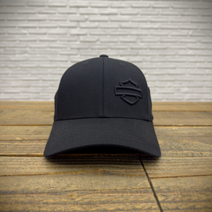Hollywood Harley-Davidson® Bar & Shield Black Fitted Hat Front