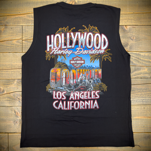 Hollywood Harley-Davidson® Black Graffiti Sleeveless T-Shirt Back