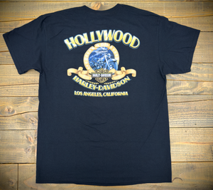 Hollywood Harley-Davidson® Black HD Fracture Film Strip Pocket T-Shirt Back