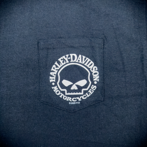 Hollywood Harley-Davidson® Black HD Willie G Film Strip Pocket T-Shirt Front Design