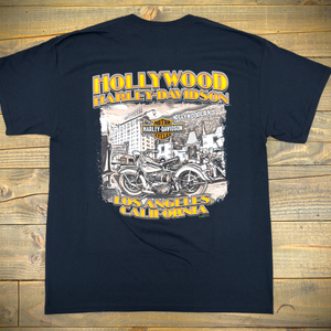 Hollywood Harley-Davidson® Black Hollywoodland HD Bar and Shield Pocket T-Shirt Back