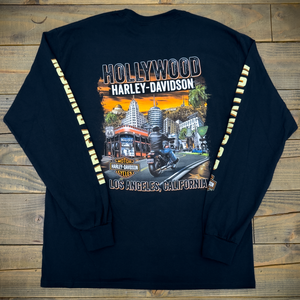 Hollywood Harley-Davidson® Black Icon Long Sleeve T-Shirt Back