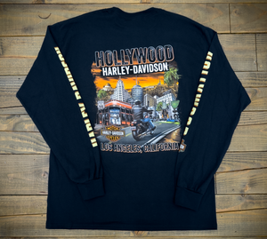Hollywood Harley-Davidson® Black Icon Long Sleeve T-Shirt Back