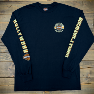 Hollywood Harley-Davidson® Black Icon Long Sleeve T-Shirt Front