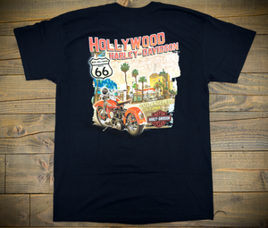 Hollywood Harley-Davidson® Black Map T-Shirt Back