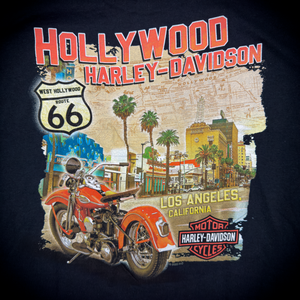 Hollywood Harley-Davidson® Black Map T-Shirt Back Design