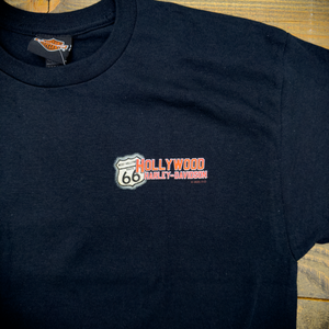 Hollywood Harley-Davidson® Black Map T-Shirt Front Design