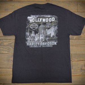Hollywood Harley-Davidson Black Monochromatic T-Shirt Back