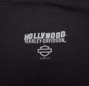 Hollywood Harley-Davidson Black Monochromatic T-Shirt Front Design