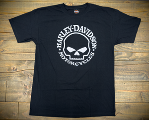 Hollywood Harley-Davidson® Black Willie G Hollywood Universal Globe T-Shirt Front