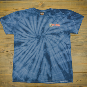 Hollywood Harley-Davidson Blue Tie Dye Map T-Shirt Front