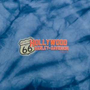 Hollywood Harley-Davidson Blue Tie Dye Map T-Shirt Front Design