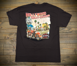 Hollywood Harley-Davidson® Brown Map T-Shirt Back
