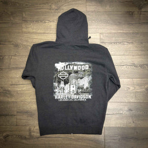 Hollywood Harley-Davidson® Dark Monochromatic Zip-Up Hoodie Back