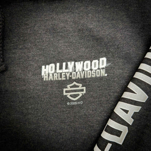 Hollywood Harley-Davidson® Dark Monochromatic Zip-Up Hoodie Front Design