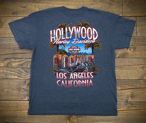 Hollywood Harley-Davidson® Denim Heather Graffiti T-Shirt Back
