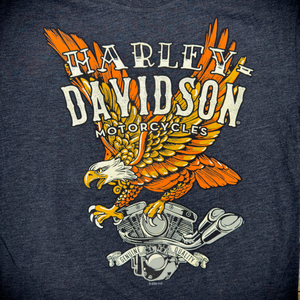 Hollywood Harley-Davidson® Denim Heather HD Mayhem T-Shirt Front Design