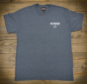 Hollywood Harley-Davidson Denim Heather Monochromatic T-Shirt Front