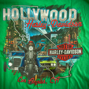 Hollywood Harley-Davidson® Green Hollywood BLVD T-Shirt back Design