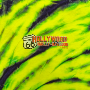 Hollywood Harley-Davidson Green Tie Dye Map T-Shirt Front Design