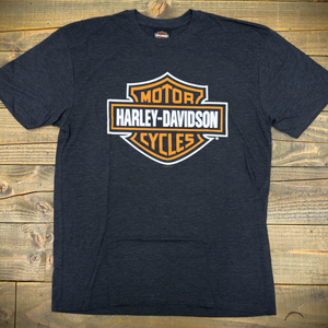 Hollywood Harley-Davidson® Heather Charcoal Vintage Bar and Shield Hollywood Star T-Shirt Front
