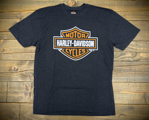 Hollywood Harley-Davidson® Heather Charcoal Vintage Bar and Shield Hollywood Star T-Shirt Front