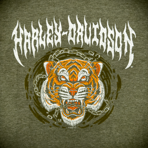 Hollywood Harley-Davidson® Heather Green HD Fracture T-Shirt Front Design