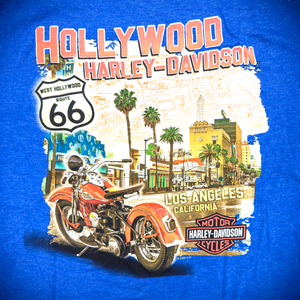 Hollywood Harley-Davidson® Light Blue Map T-Shirt Back Design