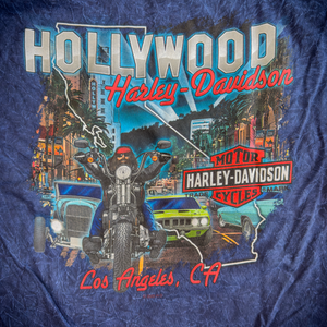 Hollywood Harley-Davidson® Machine Washed Navy Hollywood BLVD T-Shirt Back Design