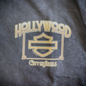 Hollywood Harley-Davidson® Mineral Wash Black City Of Angels T-Shirt Front Design