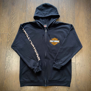 Hollywood Harley-Davidson® Monochromatic Bar & Shield Zip-Up Hoodie Front