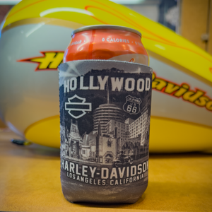 Hollywood Harley-Davidson® Monochromatic Koozie Holding Drink