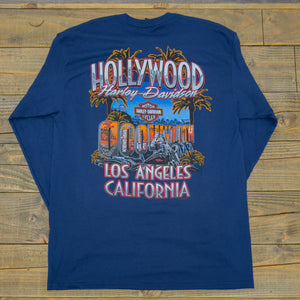 Hollywood Harley-Davidson Navy Graffiti Long Sleeve T-Shirt Back