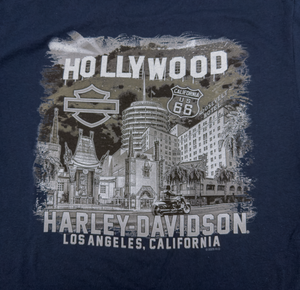 Hollywood Harley-Davidson Navy Monochromatic T-Shirt Back Design