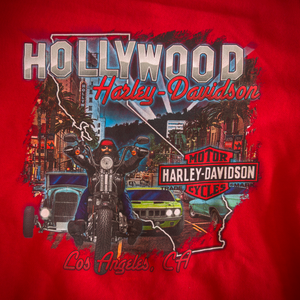 Hollywood Harley-Davidson® Red Hollywood BLVD Pullover Hoodie Back Design