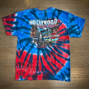 Hollywood Harley-Davidson® Red White & Blue Tie Dye Hollywood BLVD T-Shirt Back